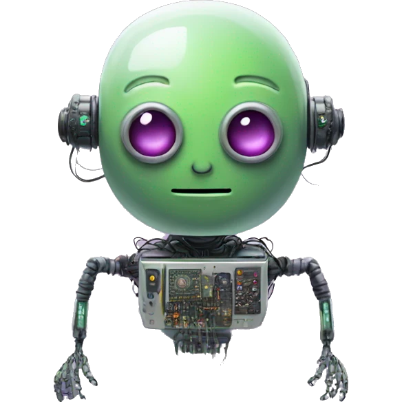 Alien robot with wires and circuits emoji
