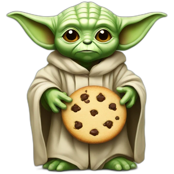 Yoda holding a cookie emoji