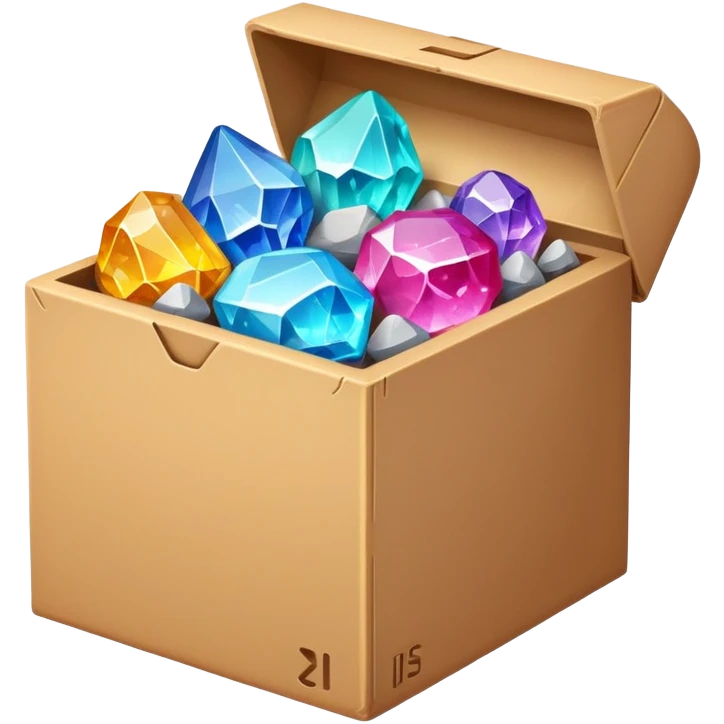 cardboard box full of valuable minerals emoji
