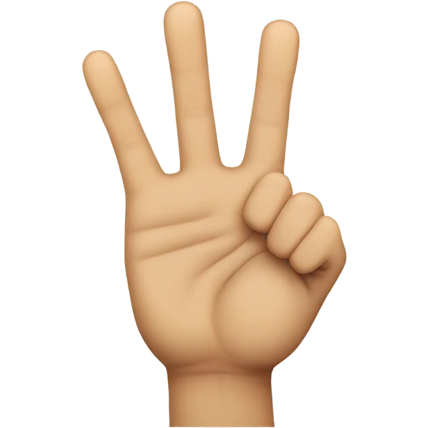 a palm with middle and ring fingers folded down emoji