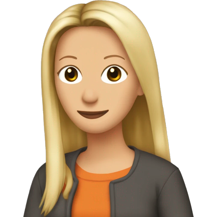 Phoebe Buffay Friends wearing orange tol emoji