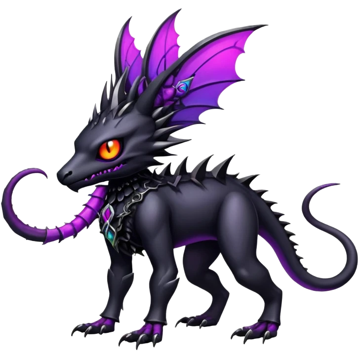 Gothic badass cool complex exotic colorful aesthetic-scenery-Fakémon-creature (full body) emoji