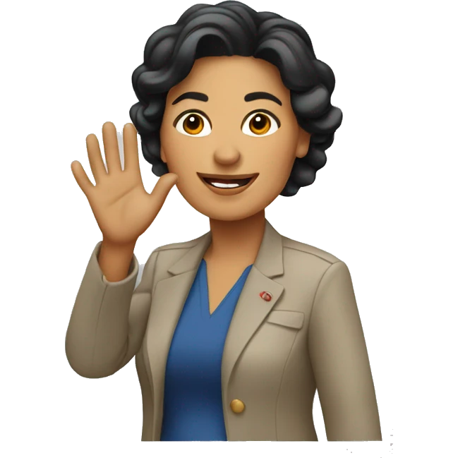 Hispanic political woman waving emoji