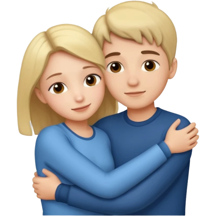 Un garçon et une fille en position calin emoji