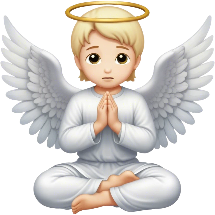 An angel praying on his knees emoji