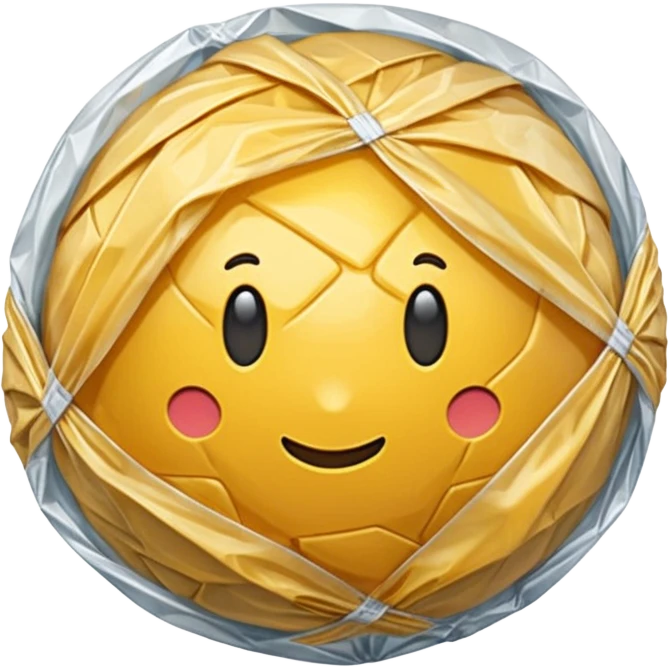 Crumpled up ball of clear plastic wrap emoji
