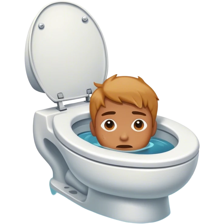 A toilet with a head in it emoji