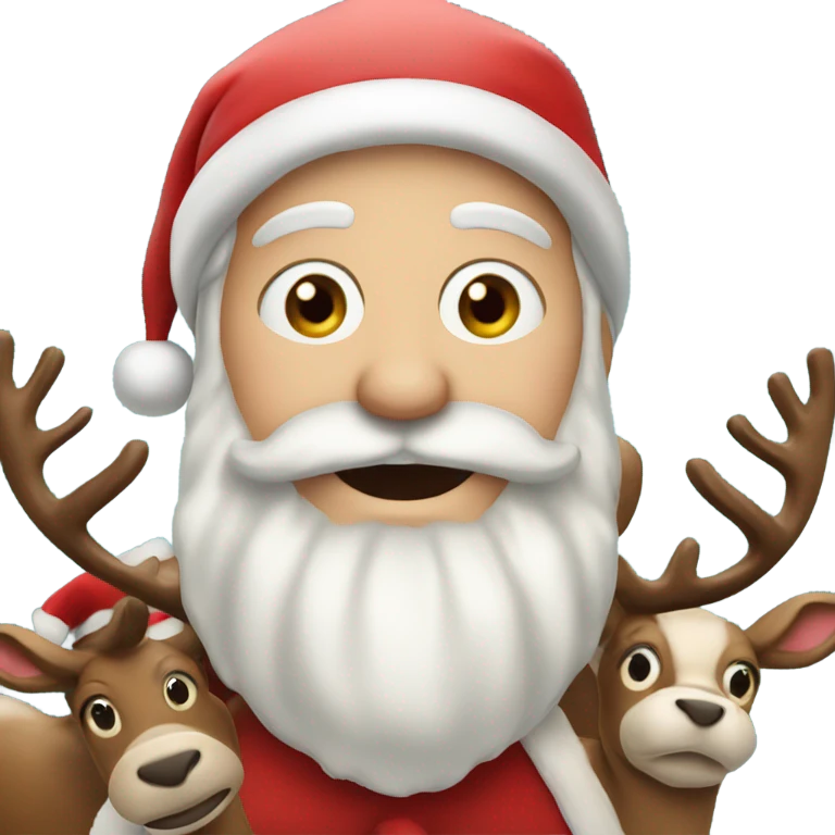 Santa Claus with reindeers emoji