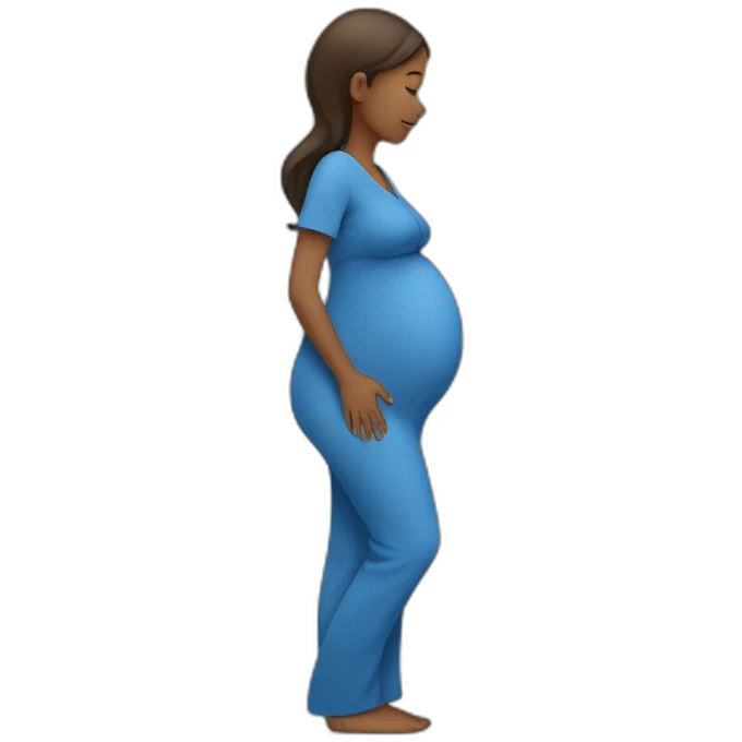pregnant woman in blue emoji