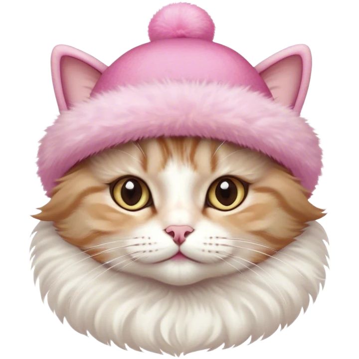 Cat wearing a mini pink hat very elegantly and modesty  emoji