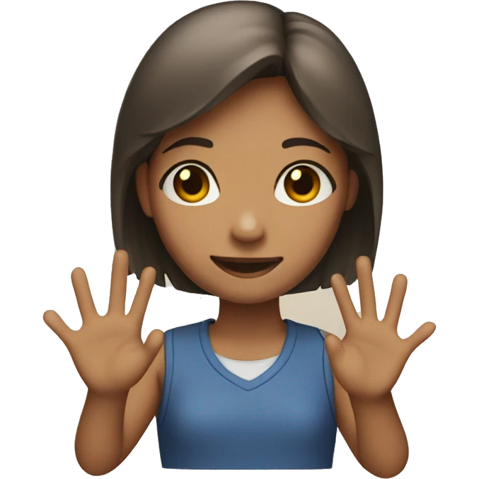 A girl with a start in a hand emoji