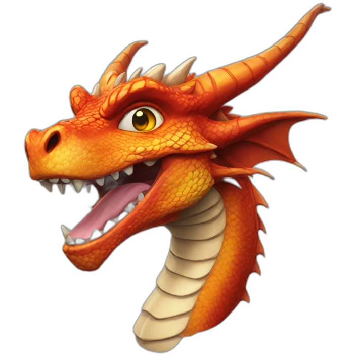 a realistic dragon with a comic-book style emoji