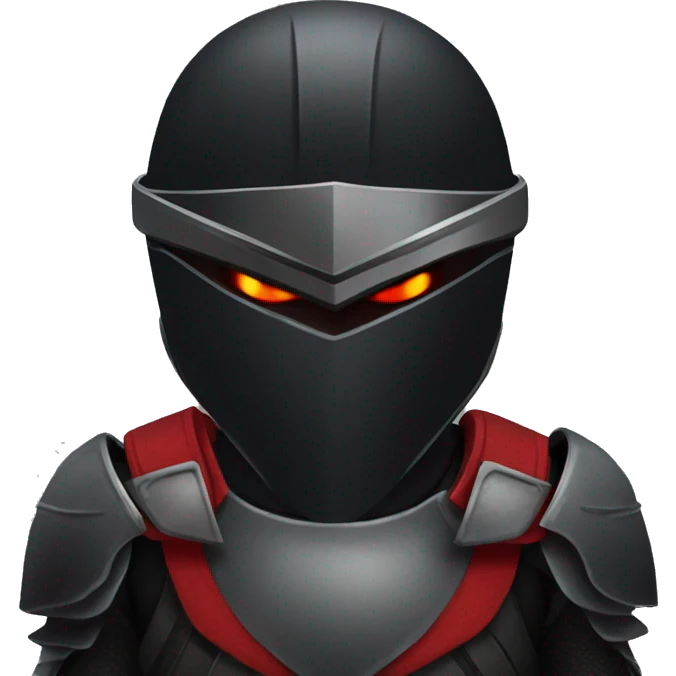 Black armor and black bird helmet like falcon with red eyes emoji