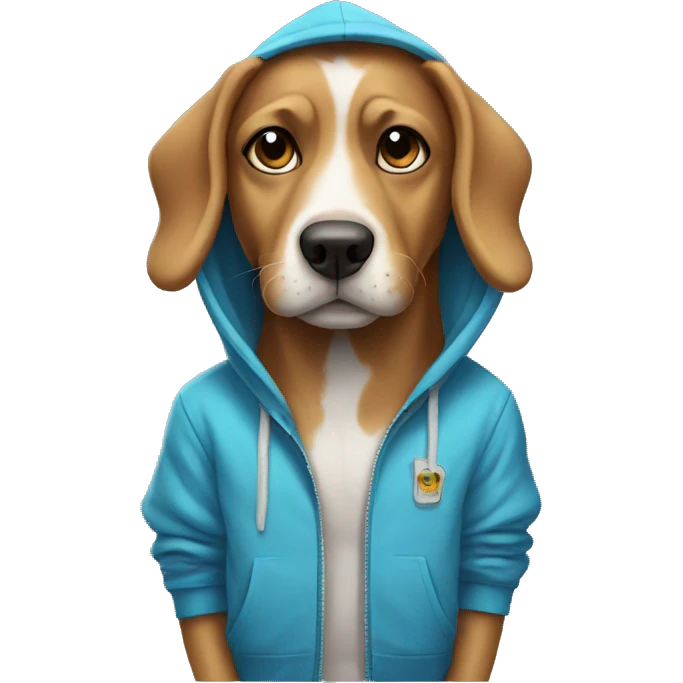 Dog wearing a hoodie emoji
