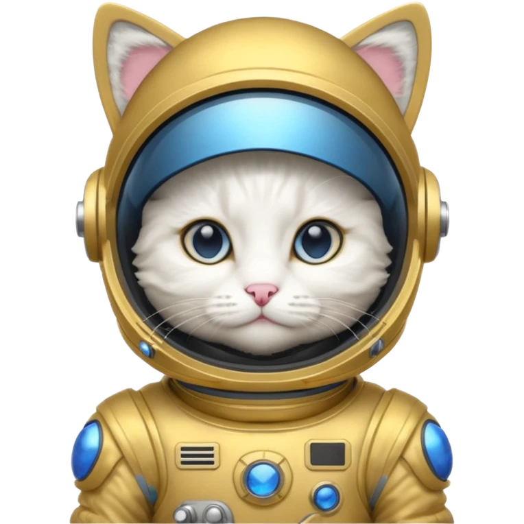 white cat gold Astronaut emoji