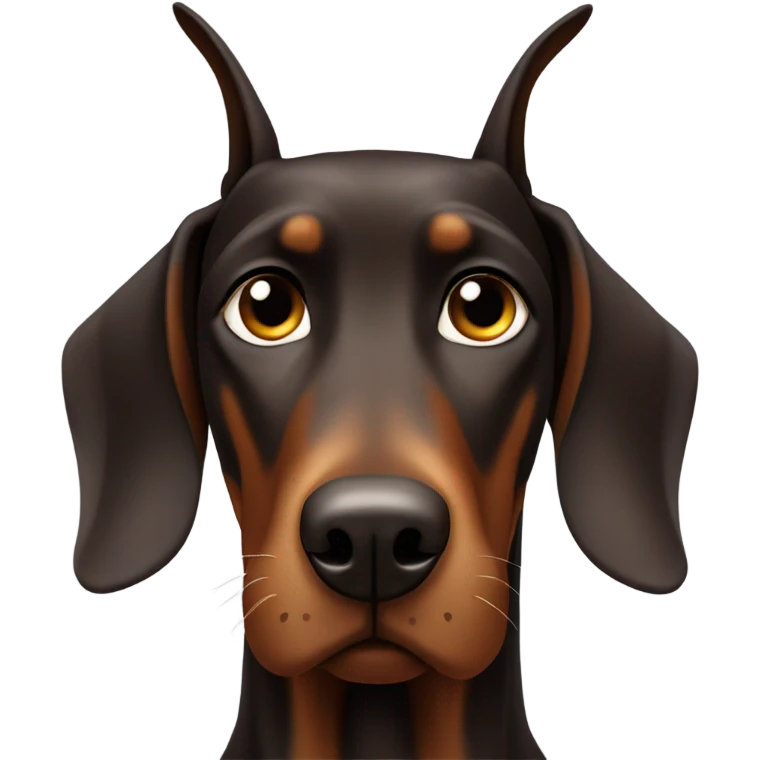 Brown Doberman face  emoji