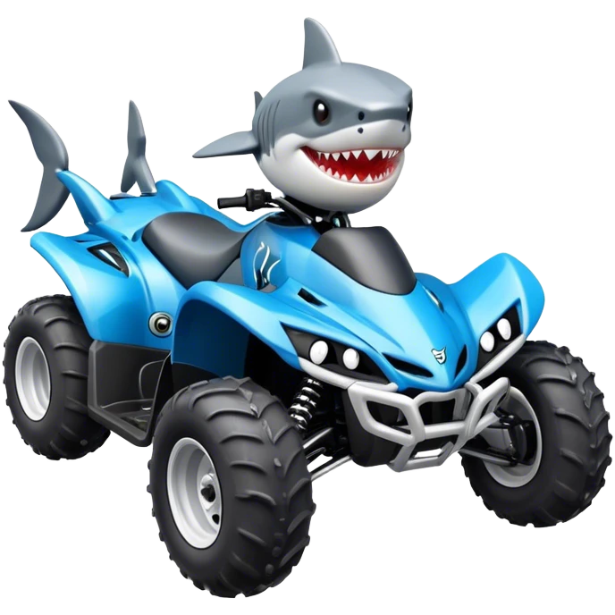 atv quad banshee front with a smile shark emoji