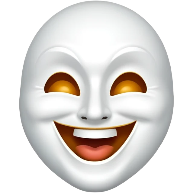 comedy mask with exaggerated laughing expression emoji
