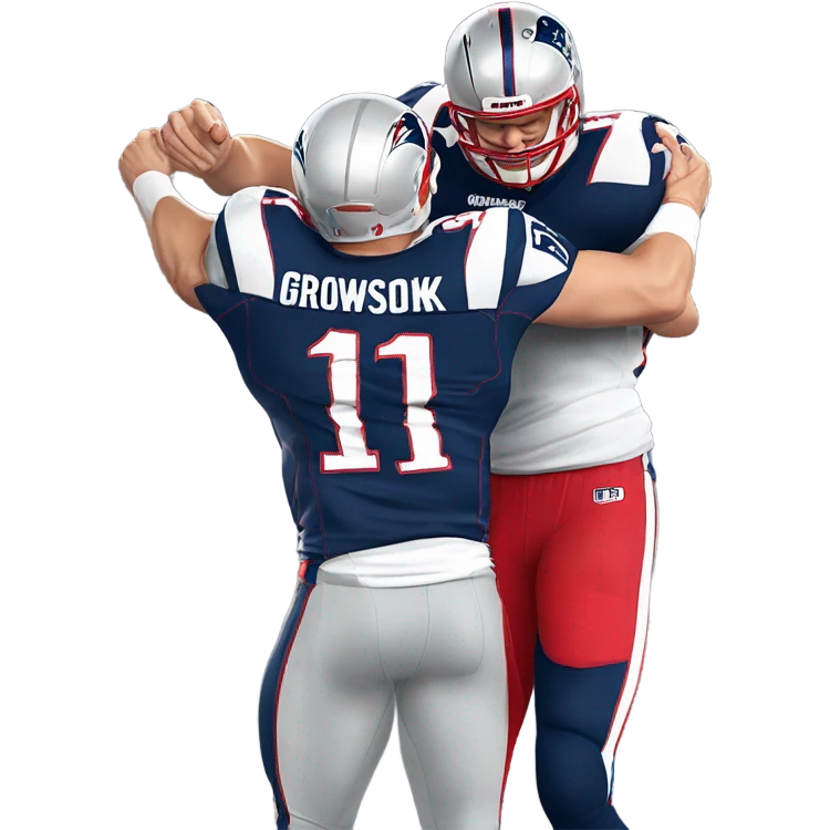 Rob Gronkowski hugging Julian Edelman emoji