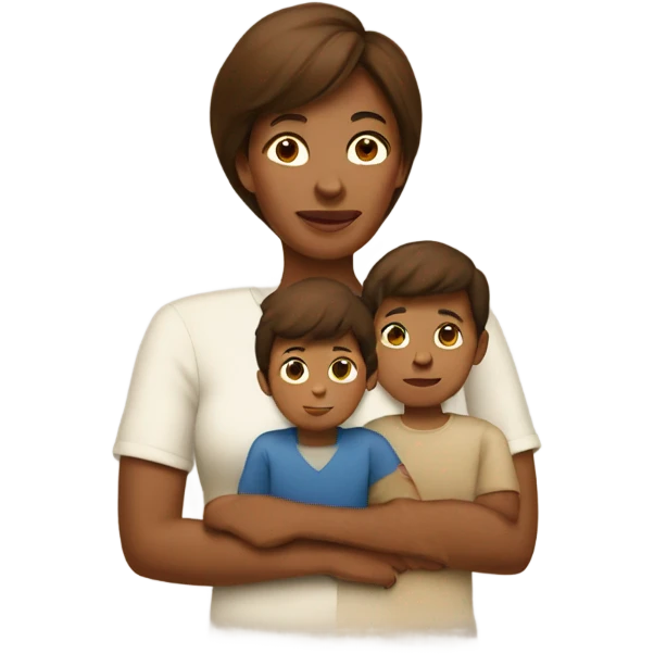 Brown Mom and son emoji