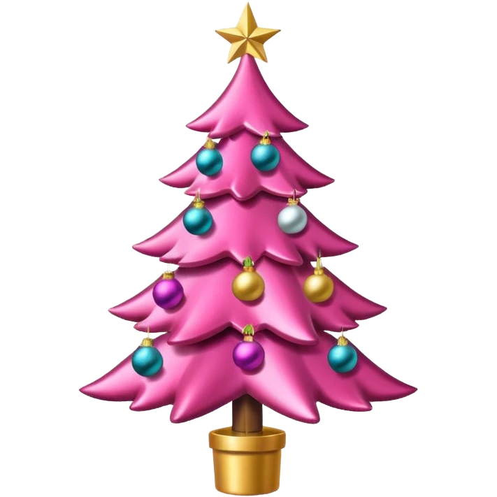 Pink Christmas tree emoji