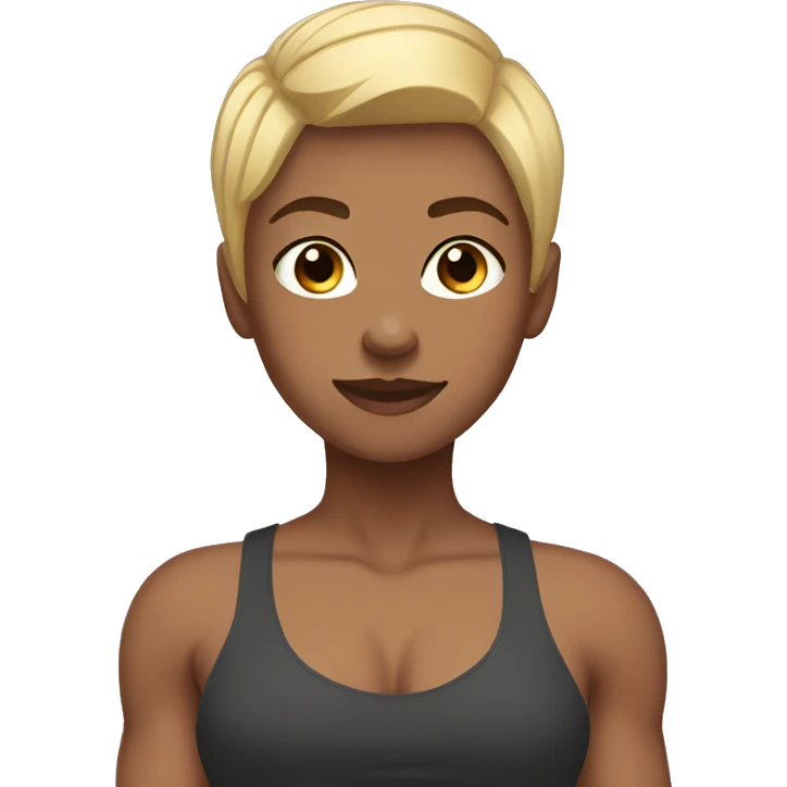 musclegirl with blond short hair emoji