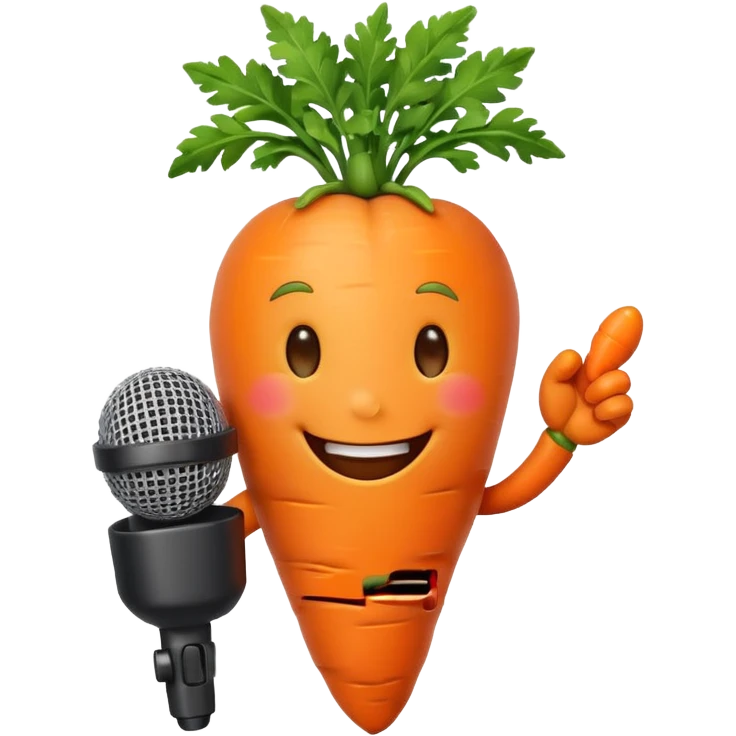 singing carrot with microphone emoji