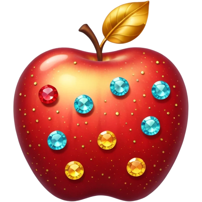fancy apple with sparkling gems, ornate design, rich colors emoji
