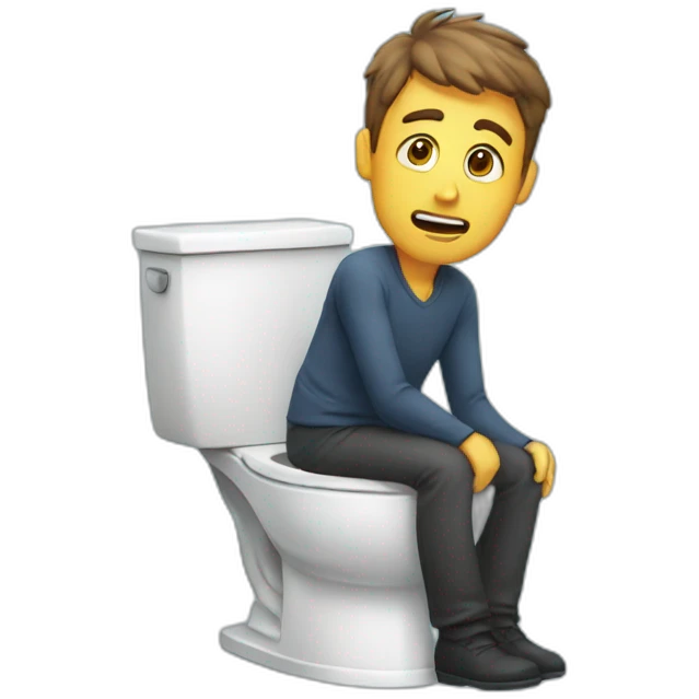 man stuck in toilet emoji