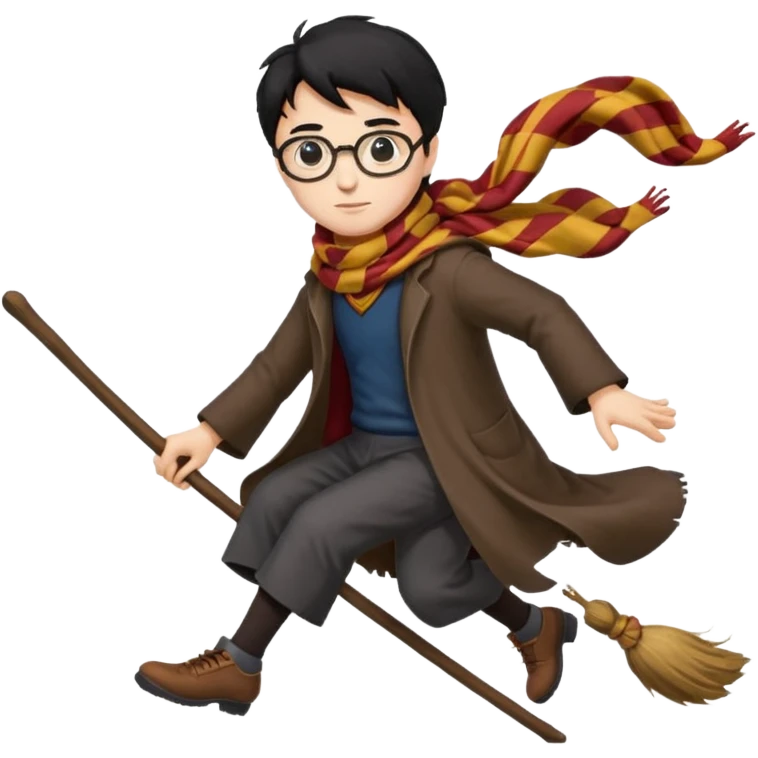 Harry potter riding on a broomstick emoji