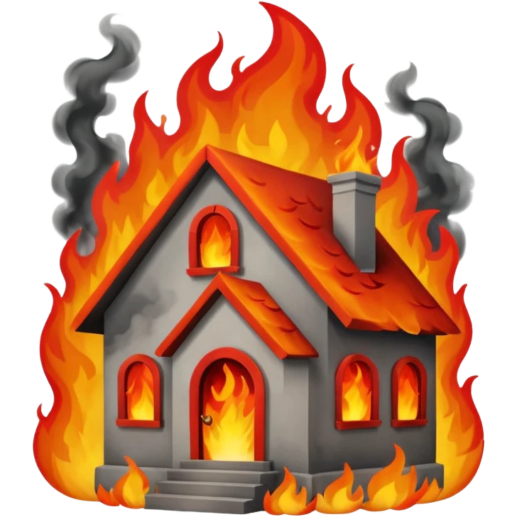 una casa quemandose emoji