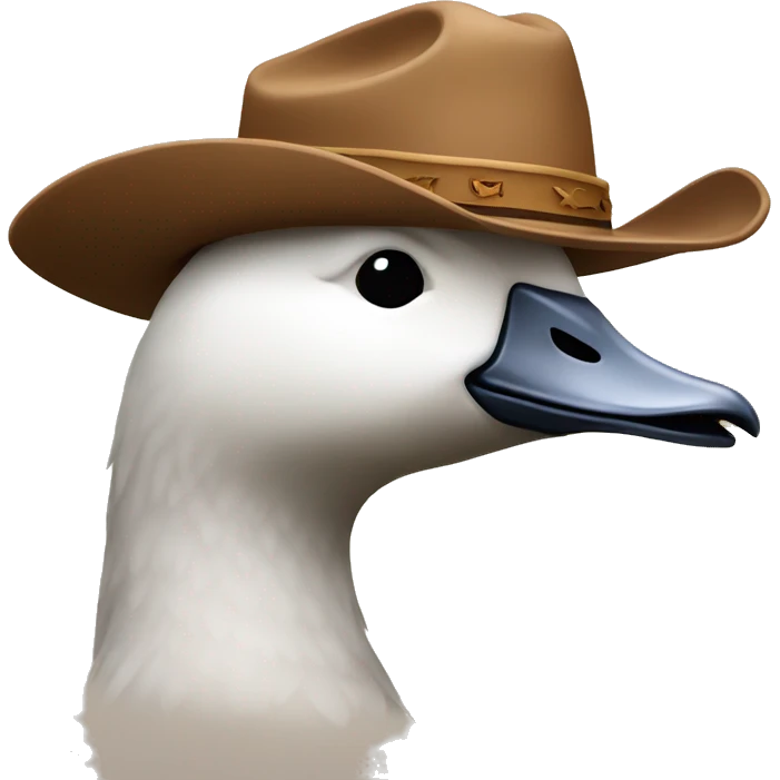 Goose with a cowboy hat emoji
