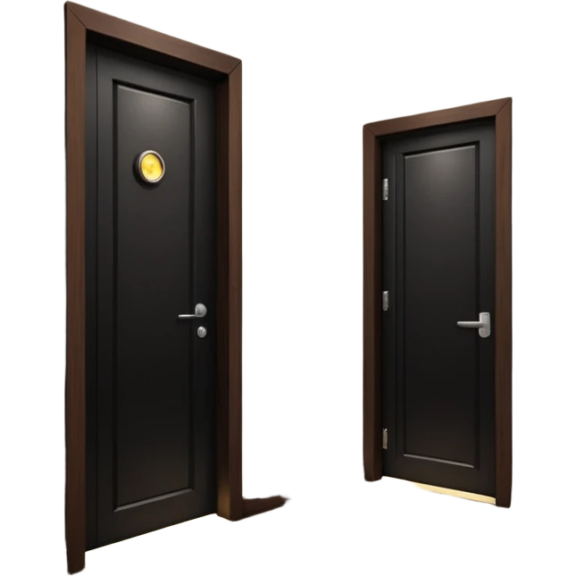 hotel room door modern hallway with spotlight up emoji