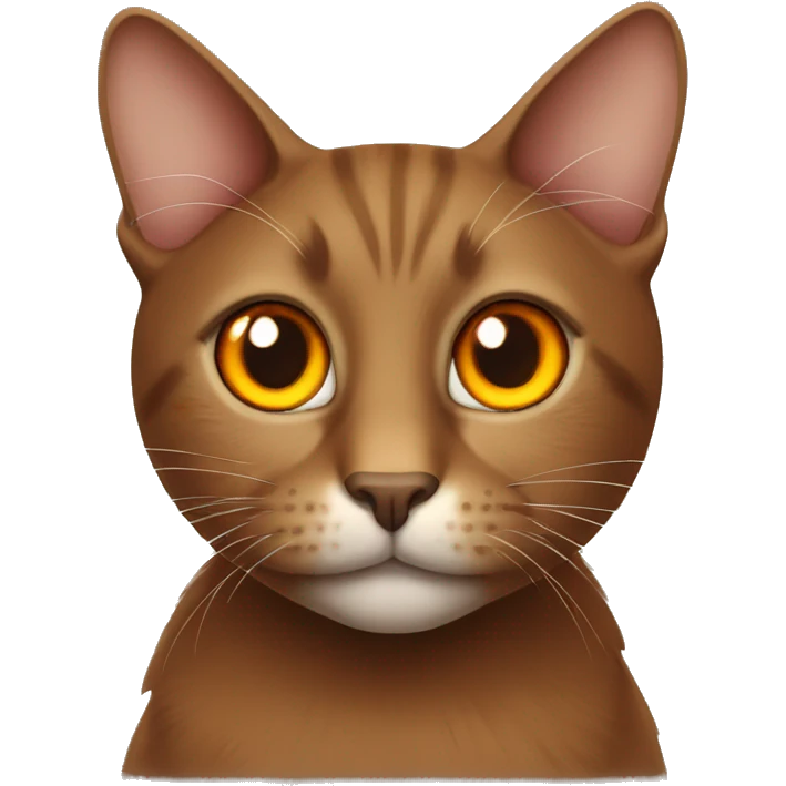 brown cat with orange eyes emoji