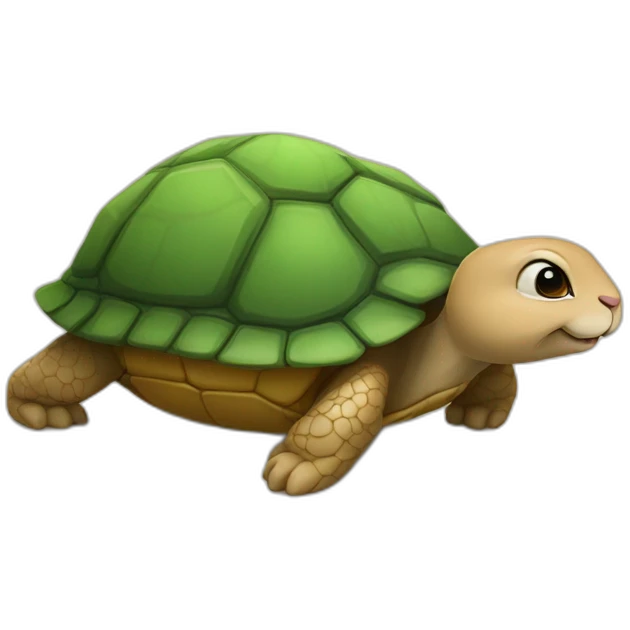 Lapin sur une tortue emoji