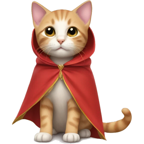 kitten with a cape emoji