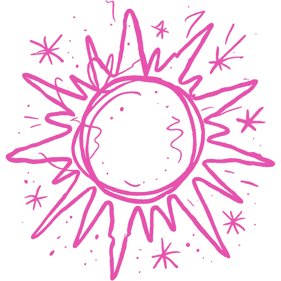 simple pink sun icon emoji