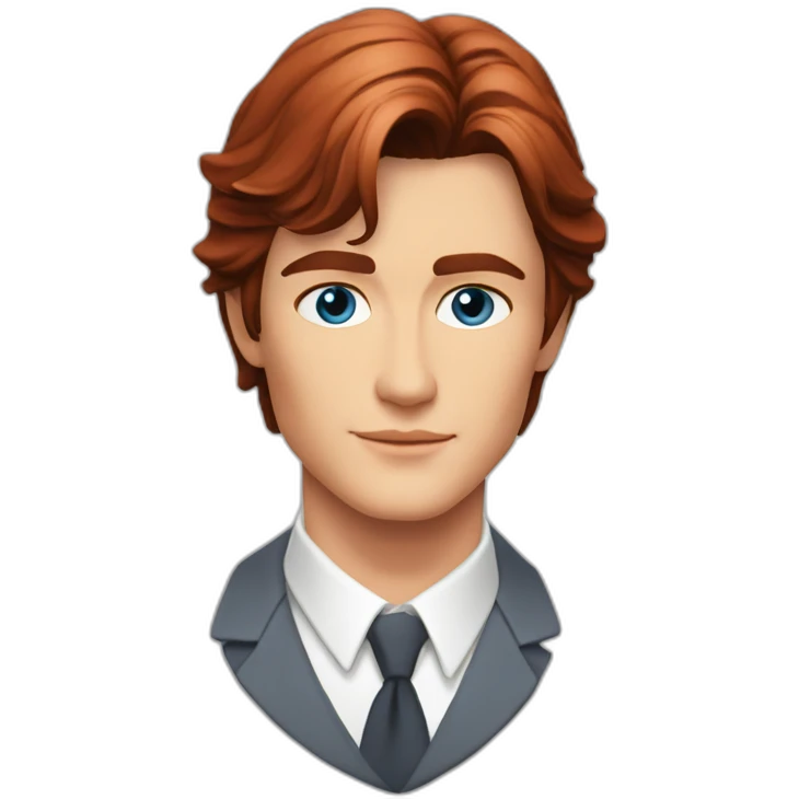 Alain Delon young student blue eyes short red hair emoji