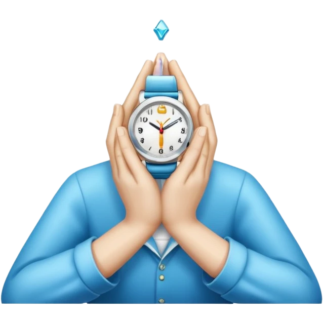 diamond watch on praying hands emoji