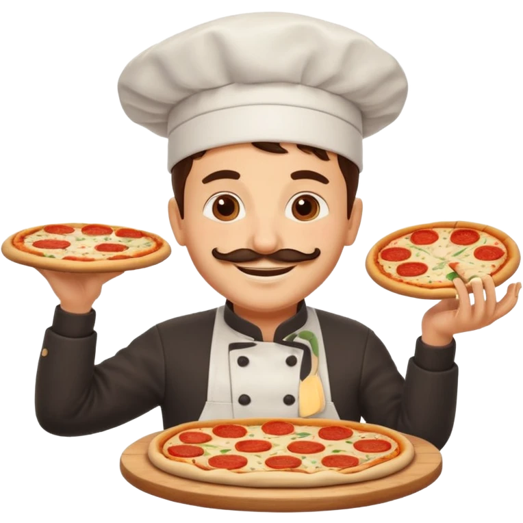 smiling Italian chef spinning pizza dough emoji