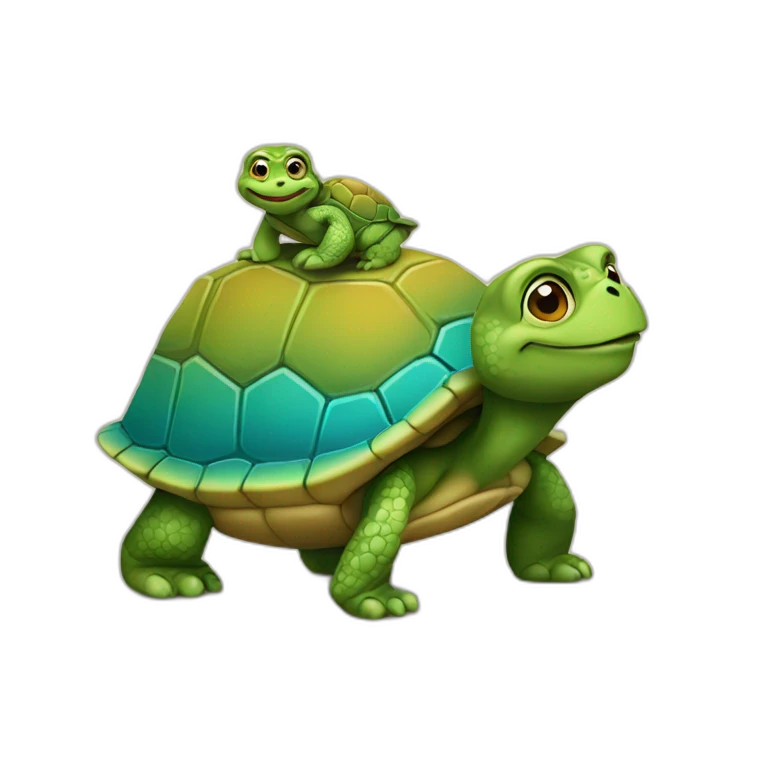 Un singe sur une tortue emoji