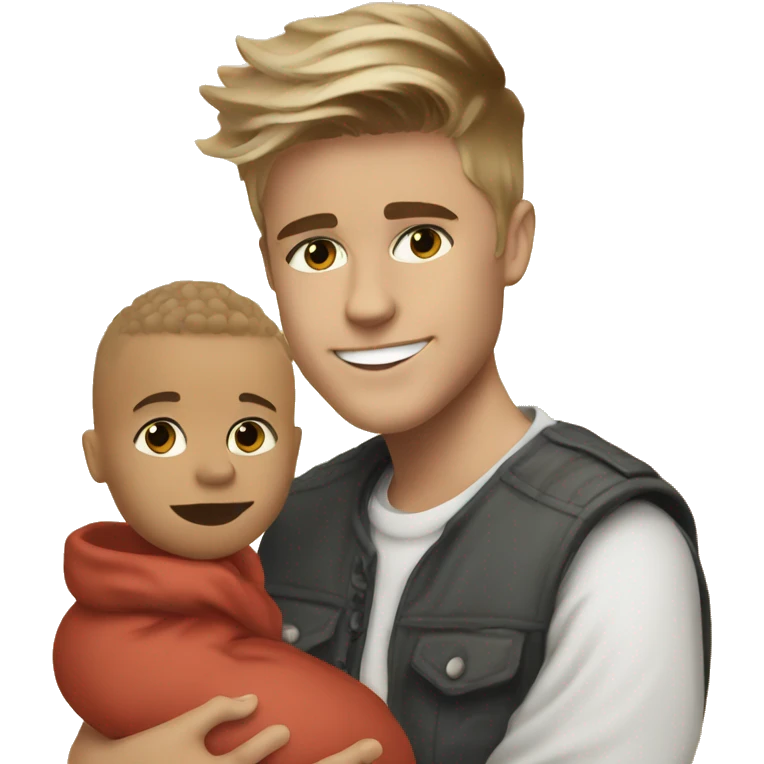Justin Bieber with a baby boy emoji
