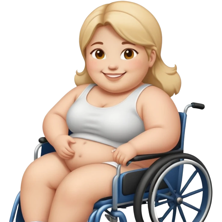 Fat girl on wheelchair  emoji