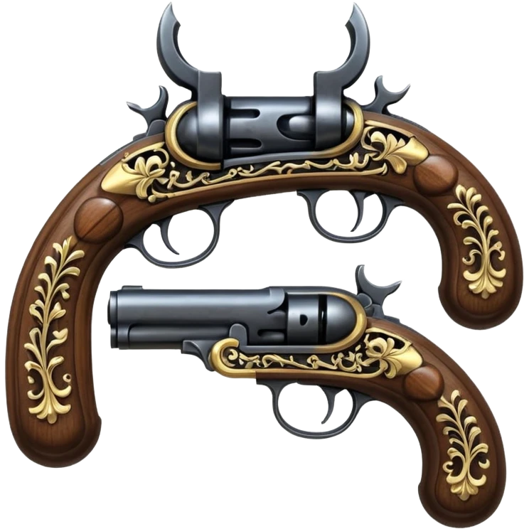 flintlock pistols forming an x emoji