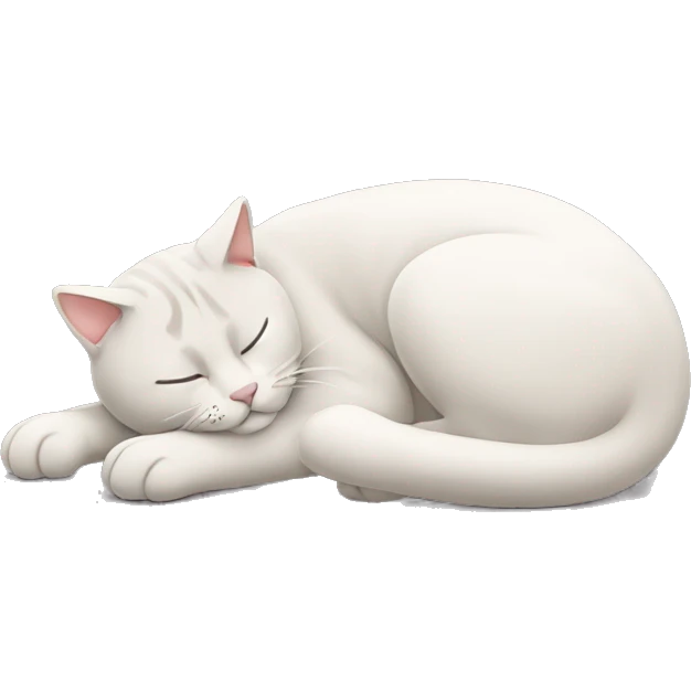 A sleeping cat with its tail bent to the left over his head emoji