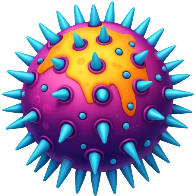 cartoon virus microbe with spikes emoji