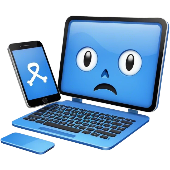 Blue screen computer of death (BSOD) emoji