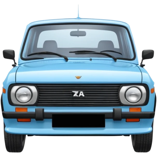 LADA car. Russian car. Model VAZ 2107. Realistic proportions. Front view. emoji