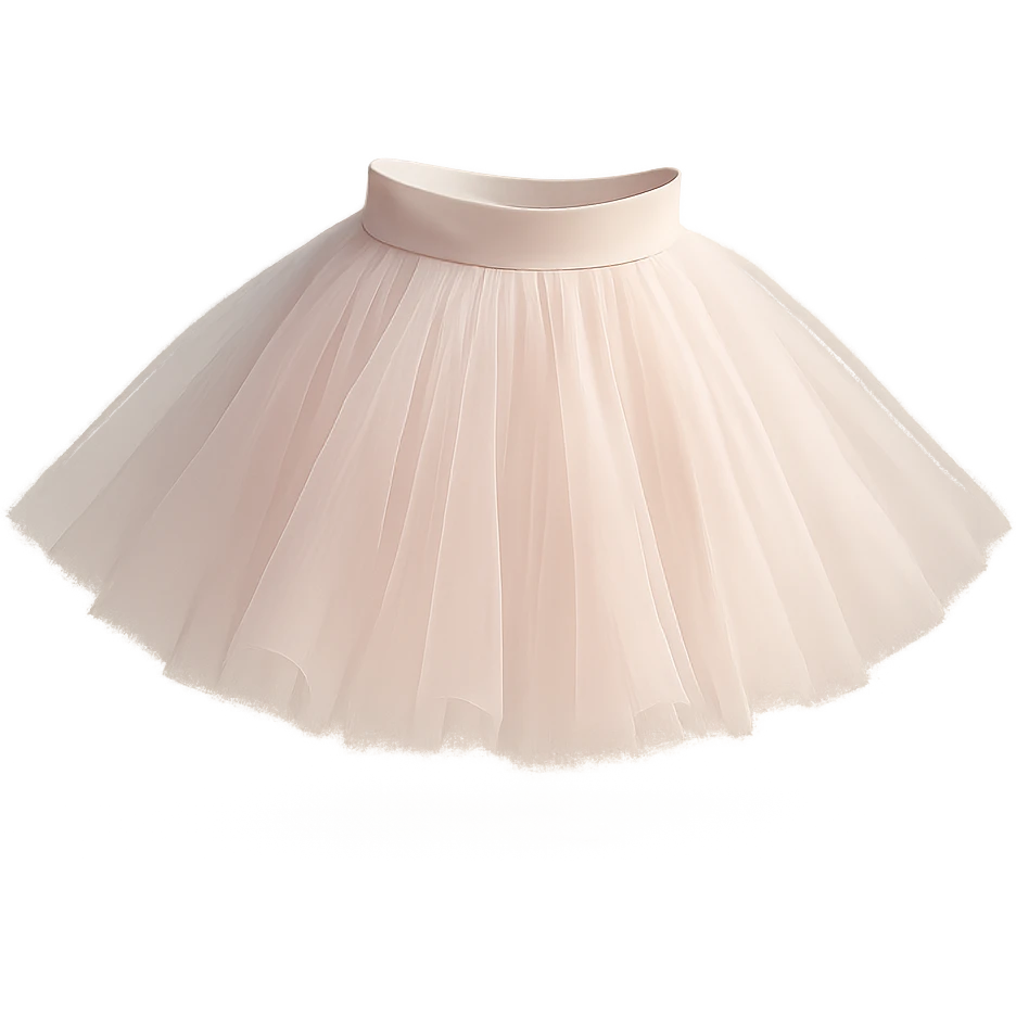 a pale pink tutu, delicate and airy, delicate fabric, soft lighting, minimalistic background emoji