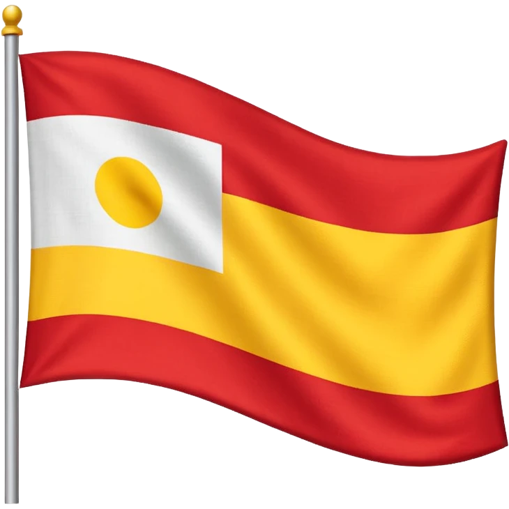 a three coloured flag with red, white & yellow colour.horizontally arranged and White in the middle emoji